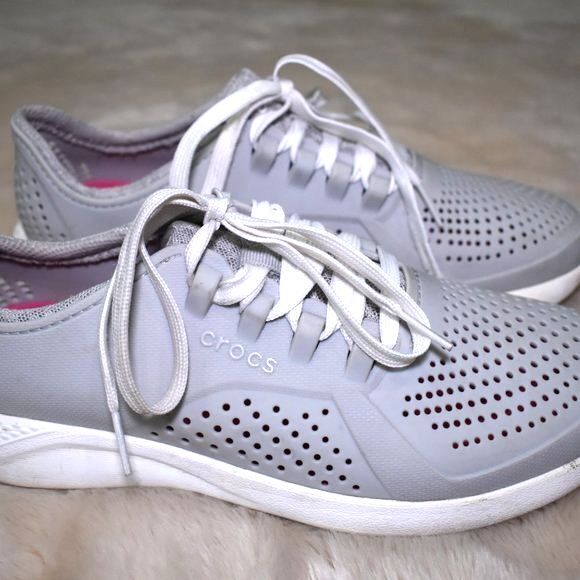 Men’s Crocs LiteRide Gray Water Shoes Size 9 Lightweight Beach Casual - Picture 15 of 16